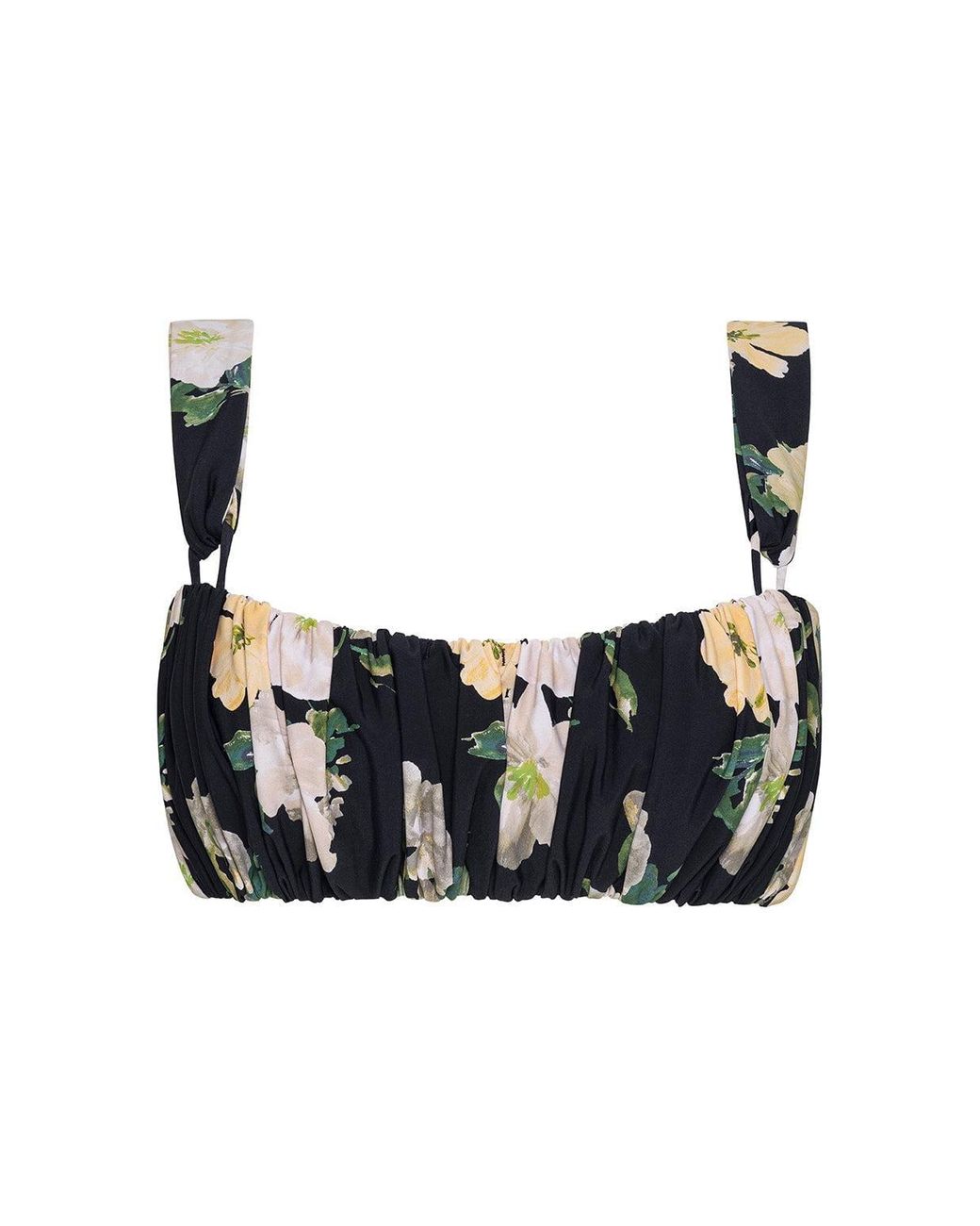 Montce Black Liz Floral Victoria Bikini Top