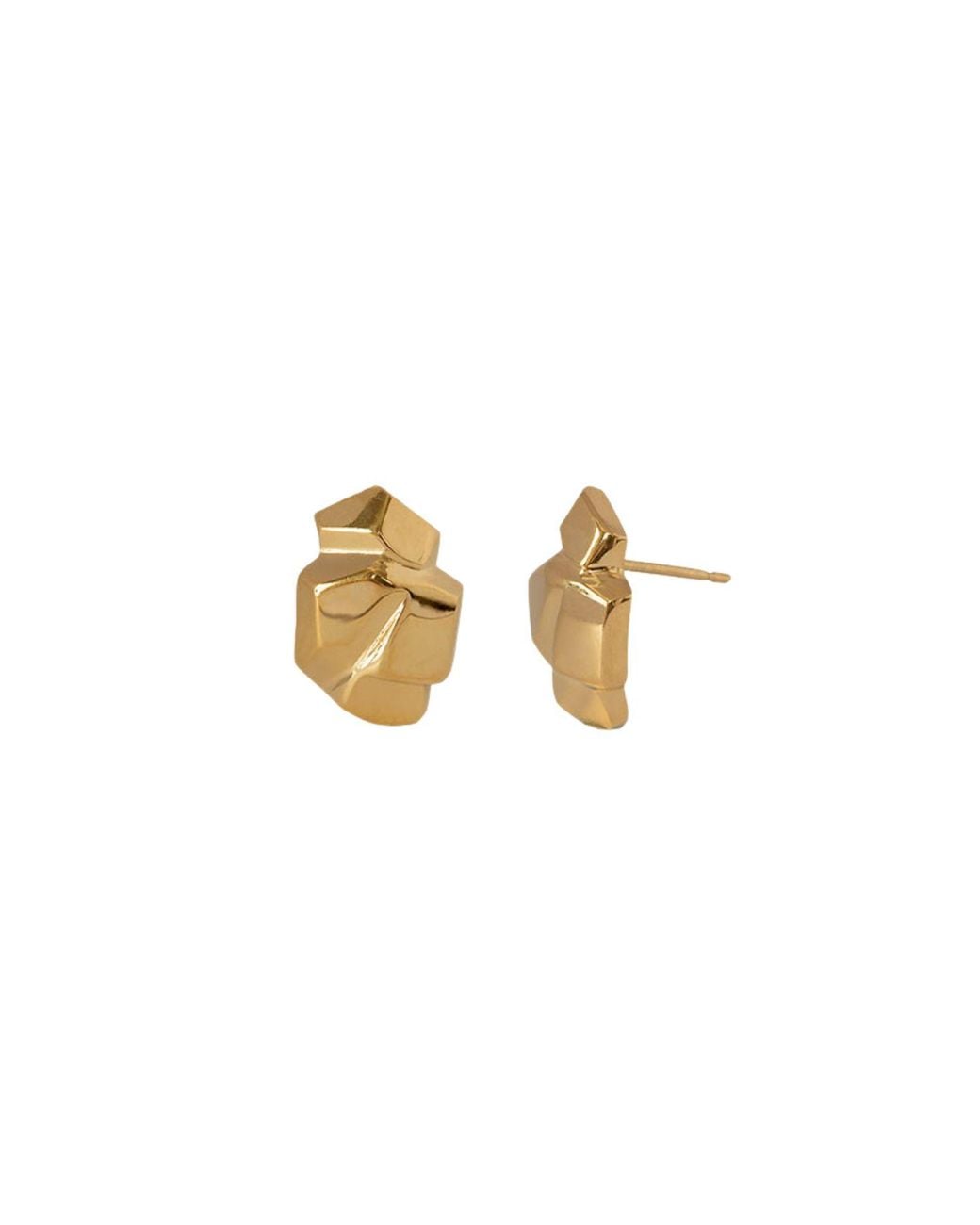 Edge Only Metallic Rock Earrings 18Ct Vermeil
