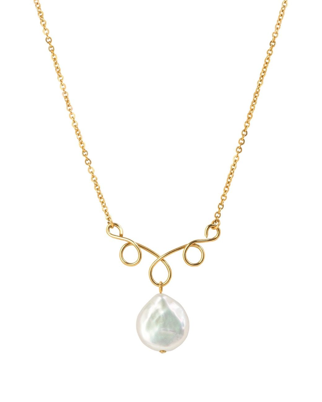 Katy Faye Metallic Geneviève Pearl Necklace