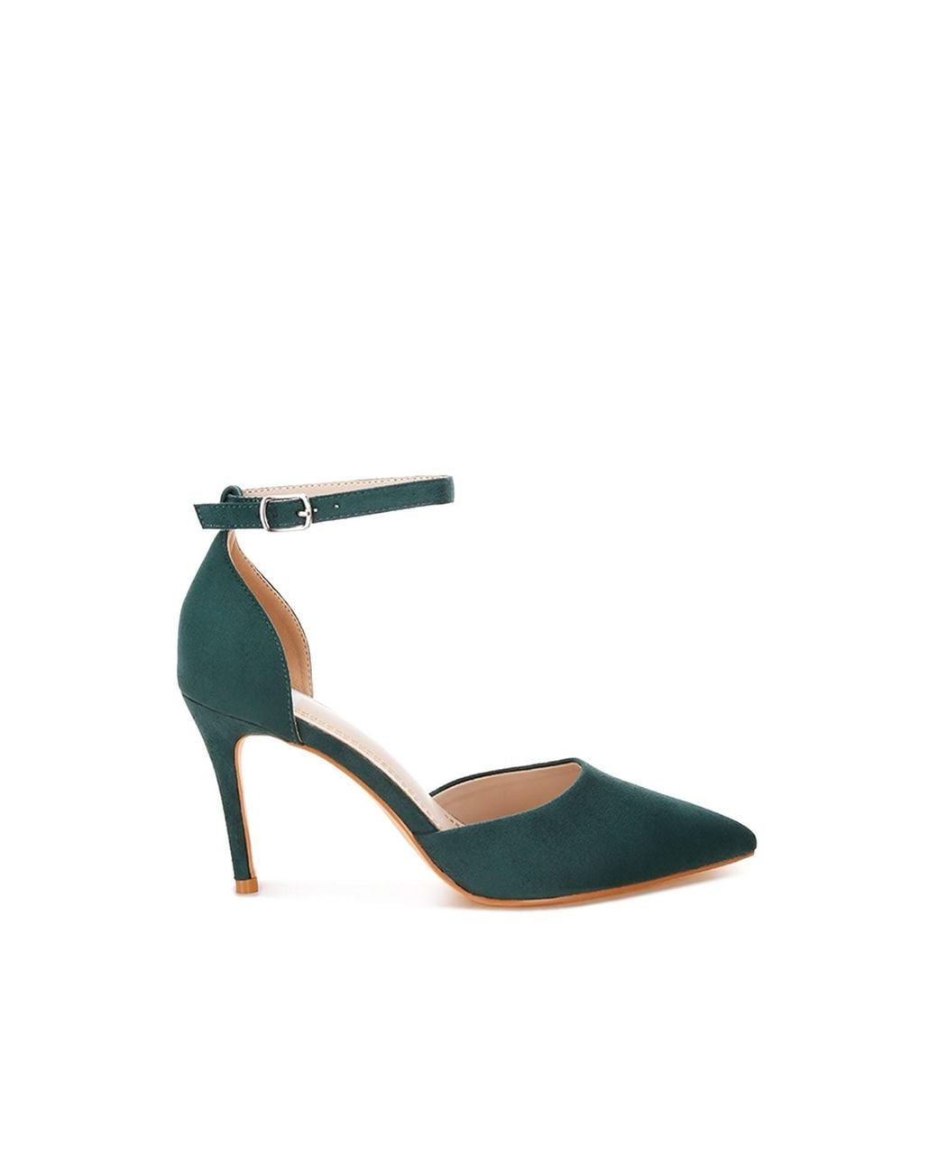 Rag & Co Green Dolona Microfiber Stiletto Heel Sandals