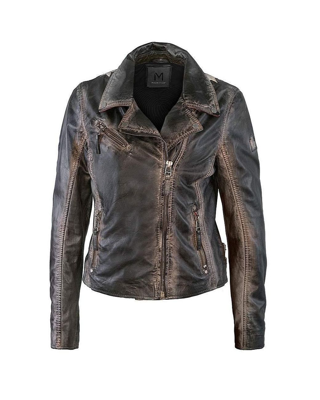 Mauritius Black Star Lambskin Leather Jacket Christy Vintage