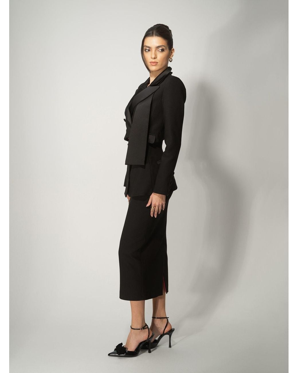 Tia Dorraine Black Très Chic Skirt Suit