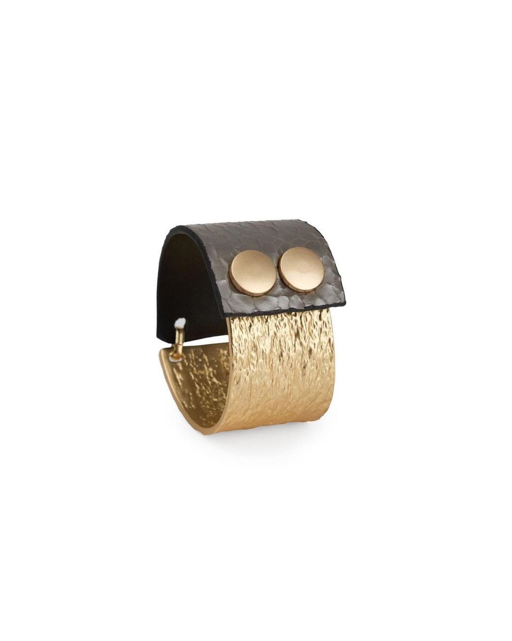 Saachi Black Textured Leather Bracelet