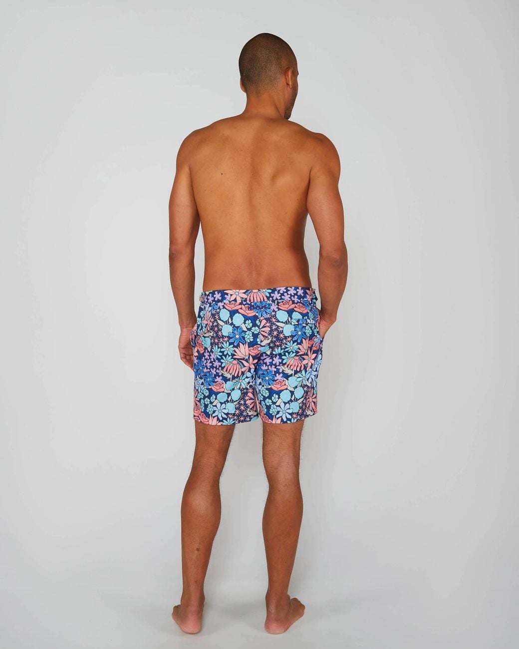 Lords of Harlech Blue Pool Rough Floral Swim Short for men