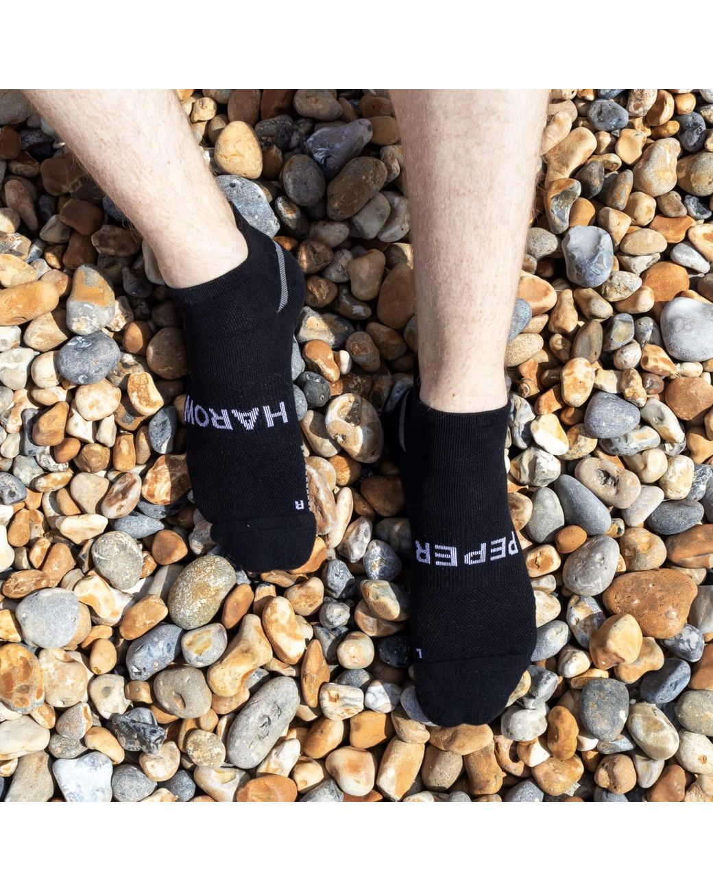 Peper Harow - Made in England Black Reversible Luxury Sports & Aero Trainer Gym Socks Bundle for men