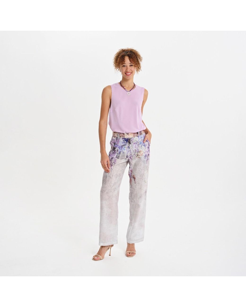 Lalipop Design Purple Layered Chiffon Lilac Blouse