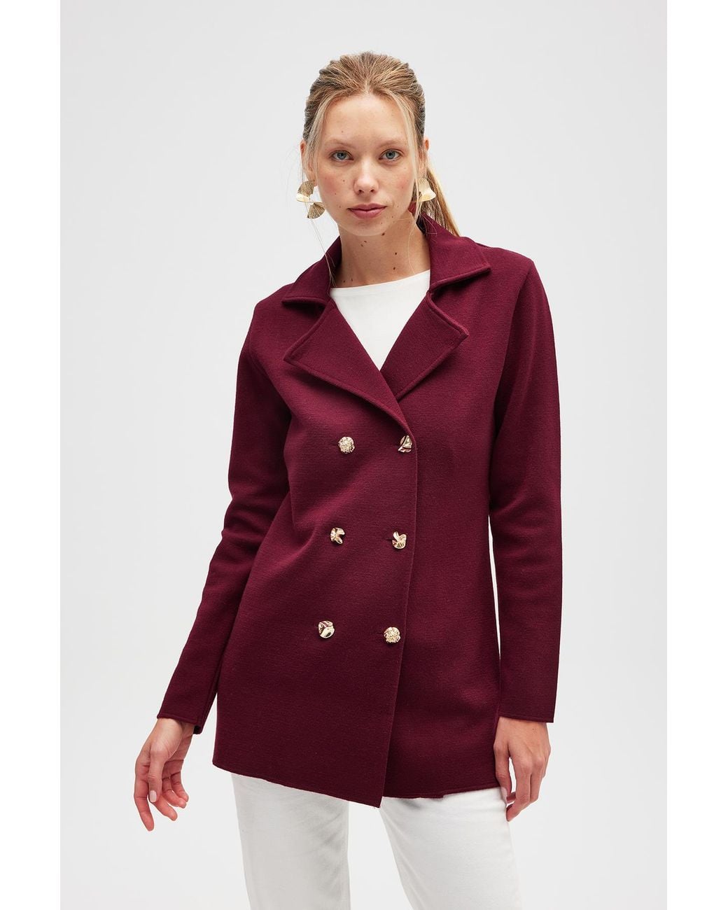 Peraluna Purple Jisha Knit Blazer Jacket