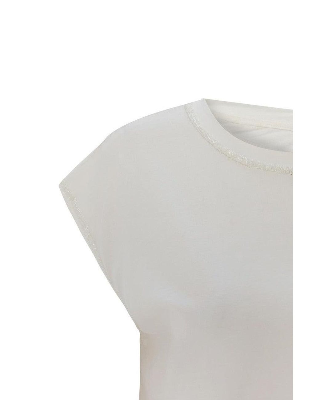 Exquise White Basic Crew Neck T Shirt