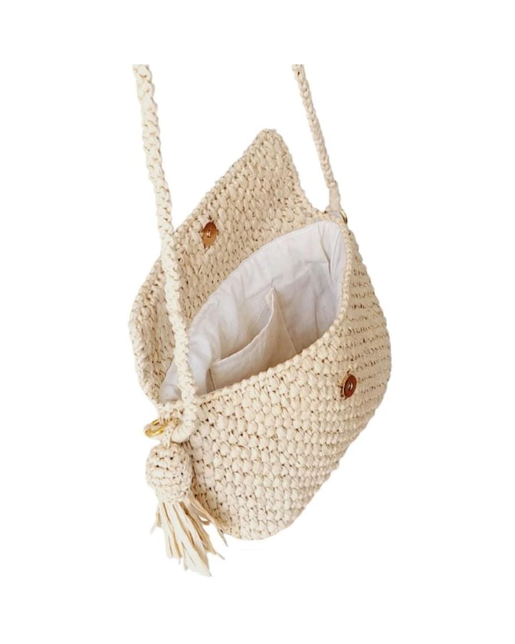 Springmoonatelier Natural Neutrals Raffia Cream Bag Athena