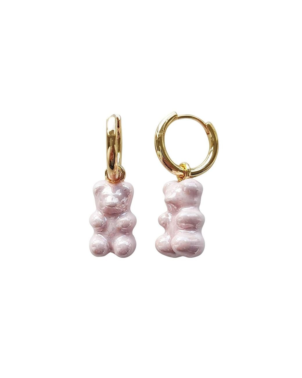 POPORCELAIN Blue Baby Porcelain Gummy Bear Earrings, Tone