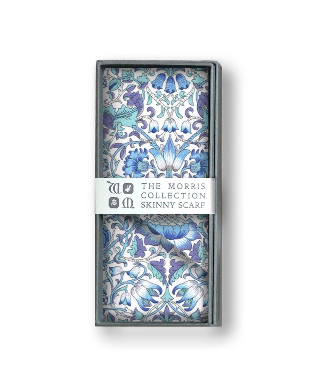Lime Tree Design Blue Skinny Scarf Lodden Morris Collection