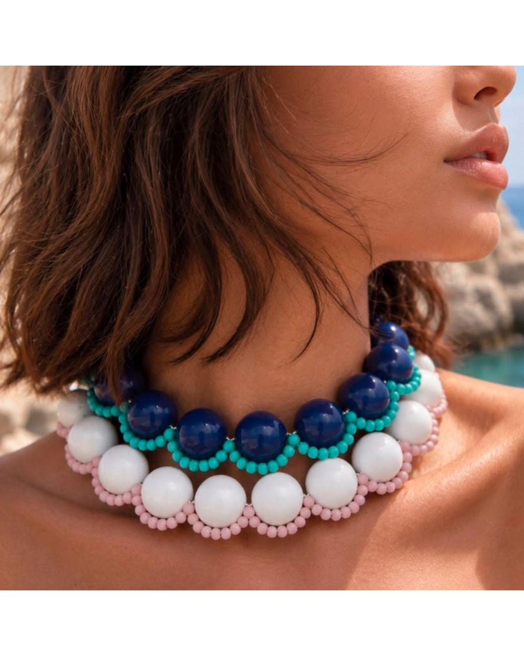 Eyeconic by Samar Ajram Red Vivian Terra Beaded Necklace