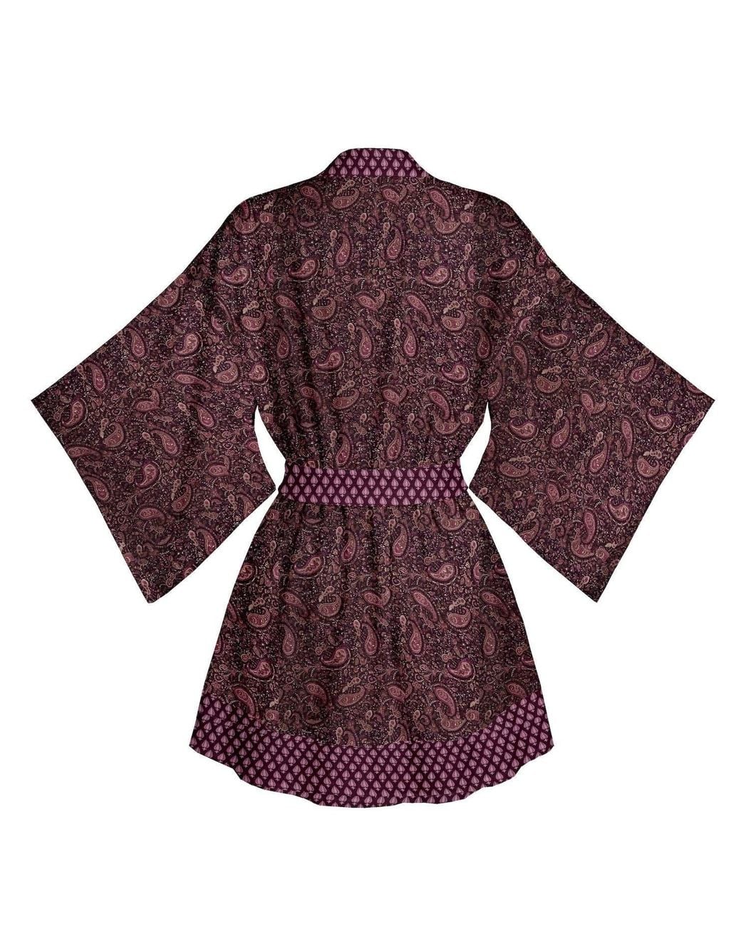 Artemis Muse Purple One Of A Kind Recyled Sari Kimono Unique One Hundred And Thirty One