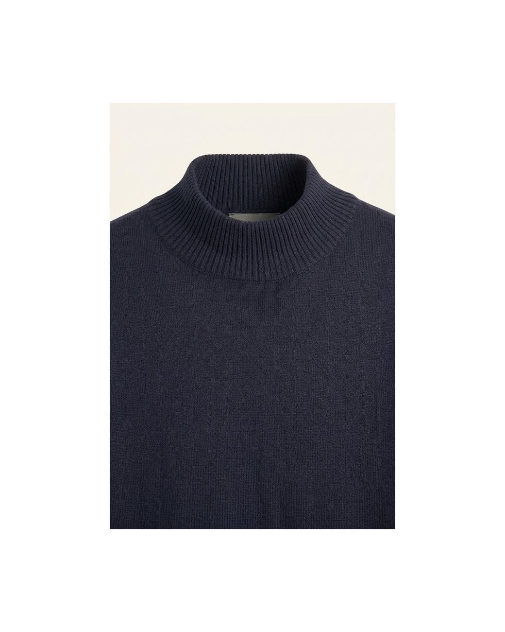 Ron Tomson Blue Mock Neck Relaxed Sweater for men