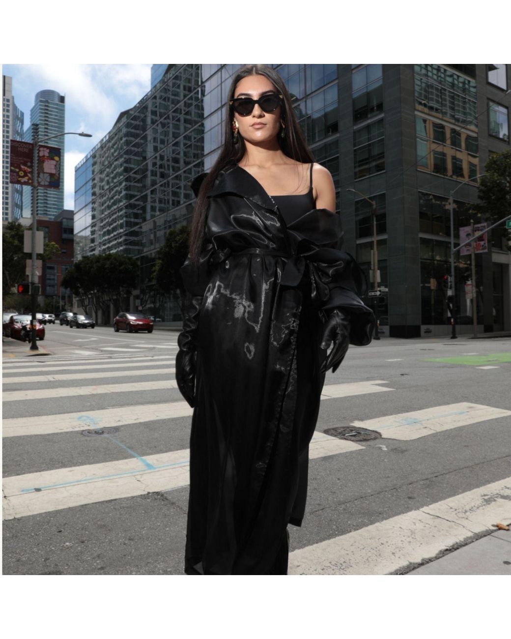 Azzali Black Hawa Trench Coat