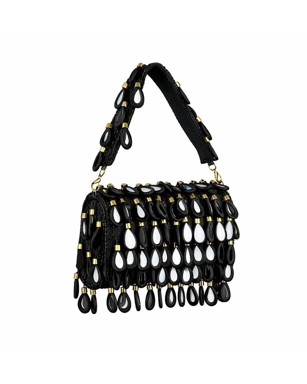 Pode Black Maharani Beaded Shoulder Bag