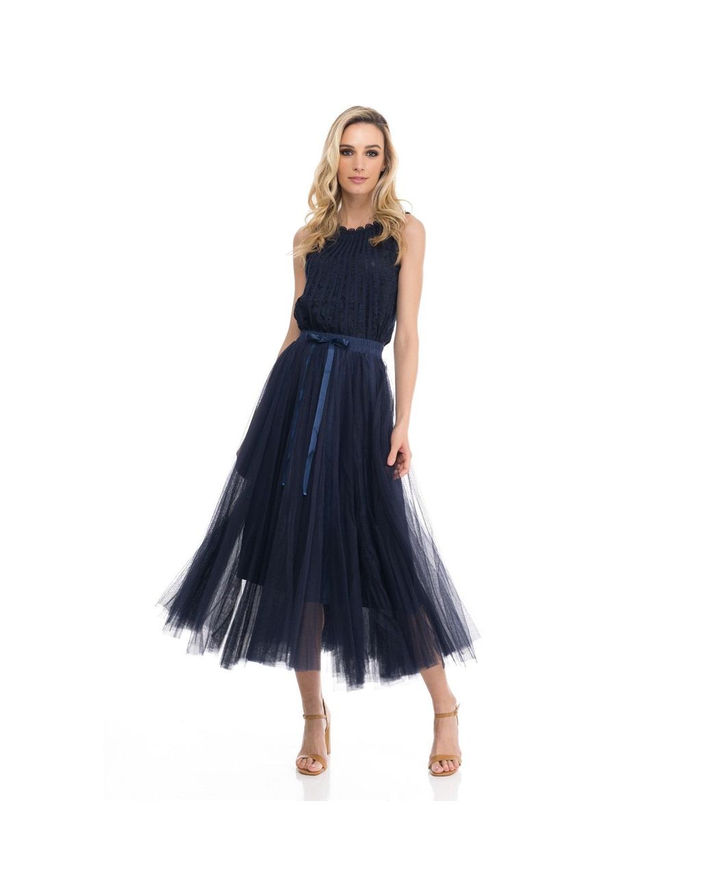 Tantra Spain Sl Blue A-Line Tulle Skirt With Elastic Waistband