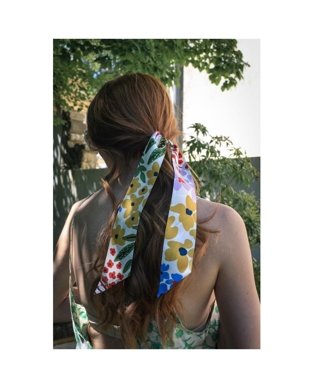 Jessie Zhao New York Red Silk Skinny Scarf Of Bloom