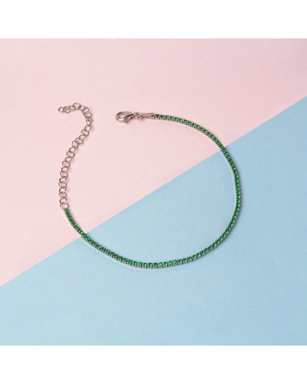 Spero London Metallic Sterling Mini Tennis Bracelet