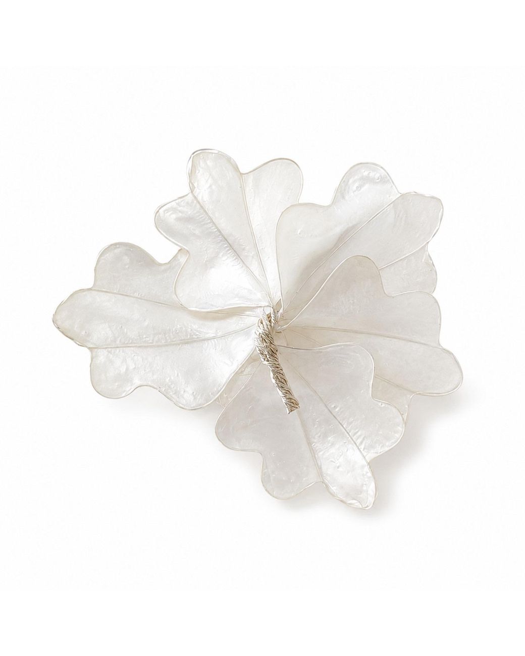 Nuvv Collection Brown Handmade Mother Of Pearl Floral Hair Ornament – Decorative Hair Clip Cover