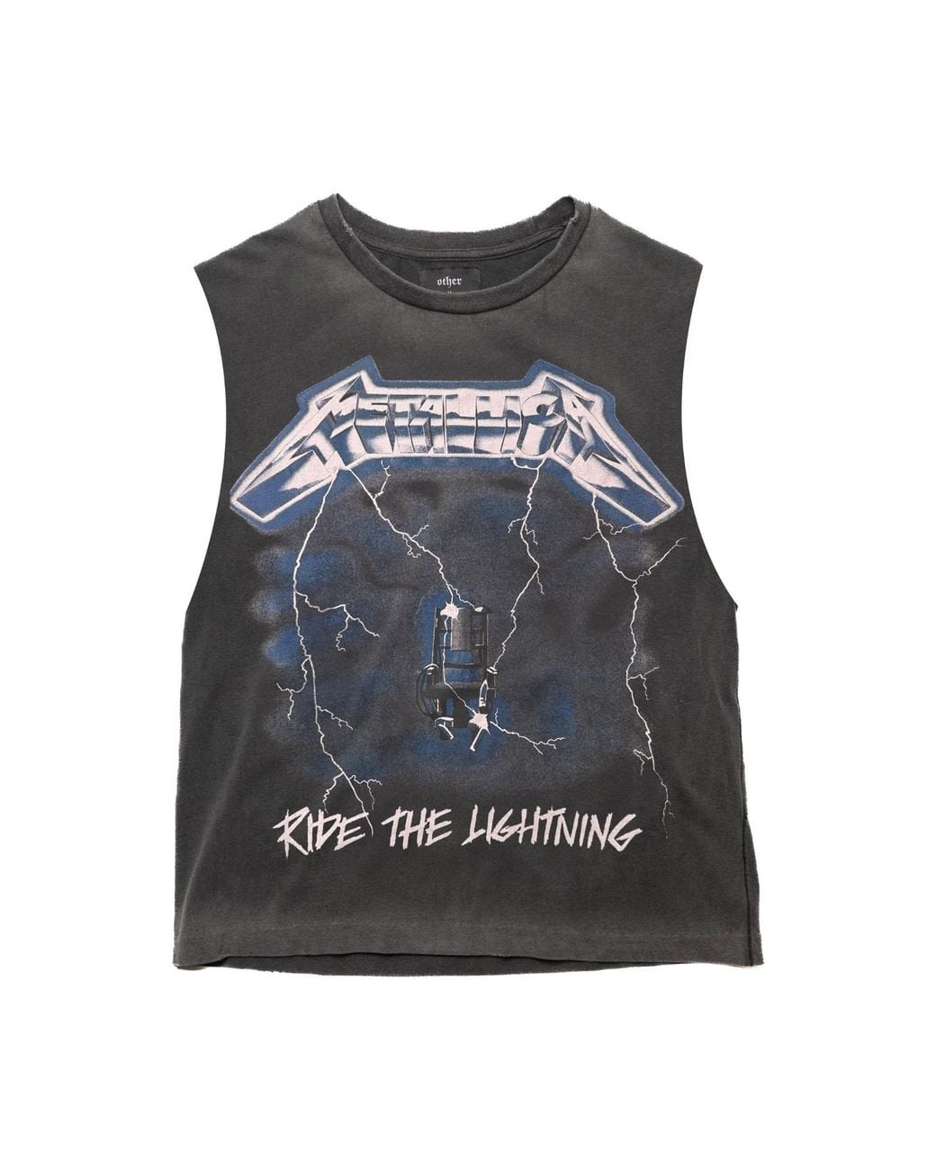 Other Uk Gray Metallica Ride The Lightning Euro Tour Vintage Tank for men