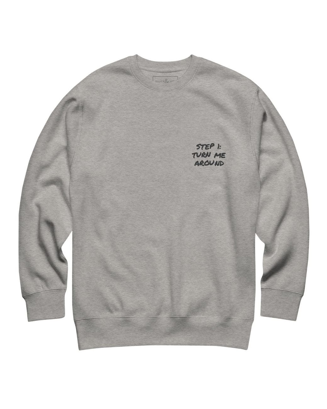 Anchor and Crew Gray Heather Actually Nevermind Annotations Organic Cotton Sweatshirt