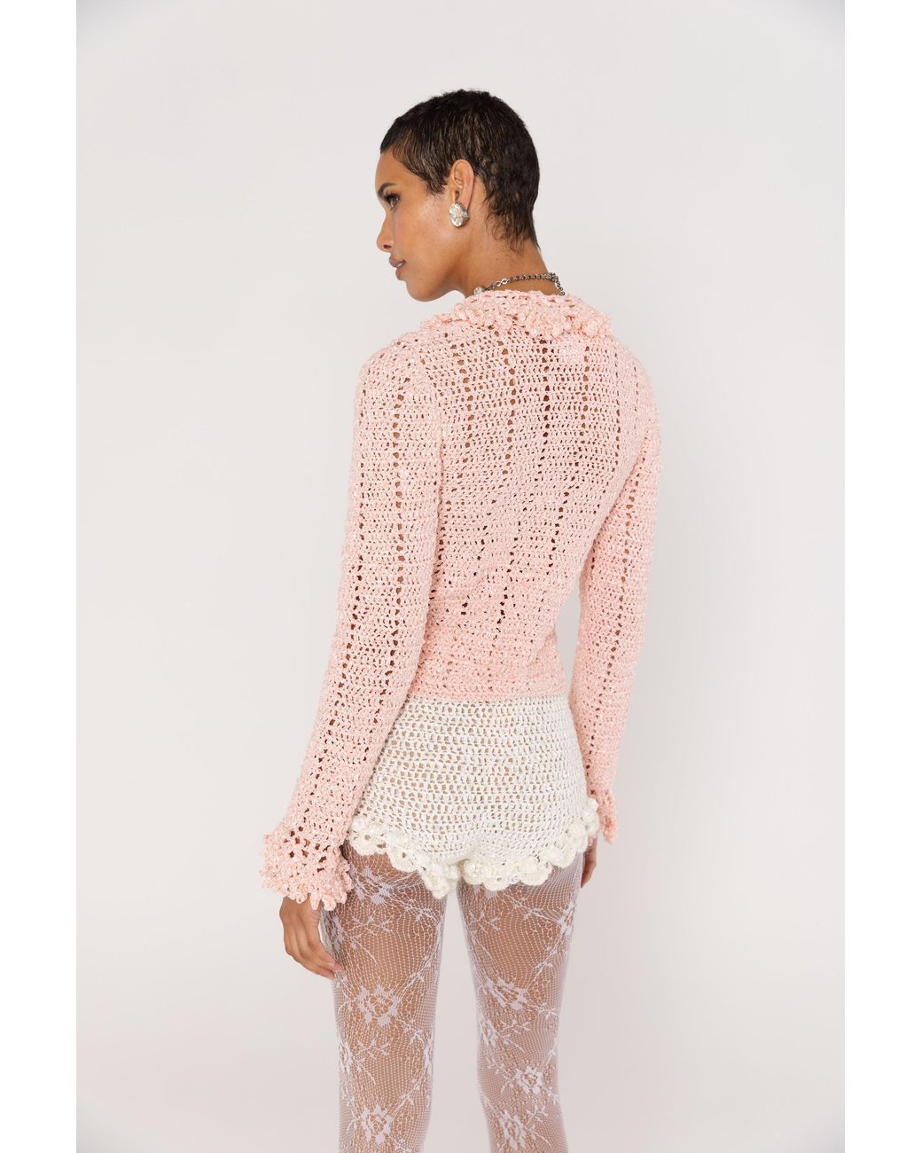 Andreeva Natural Chrysanthemum Handmade Crochet Shorts
