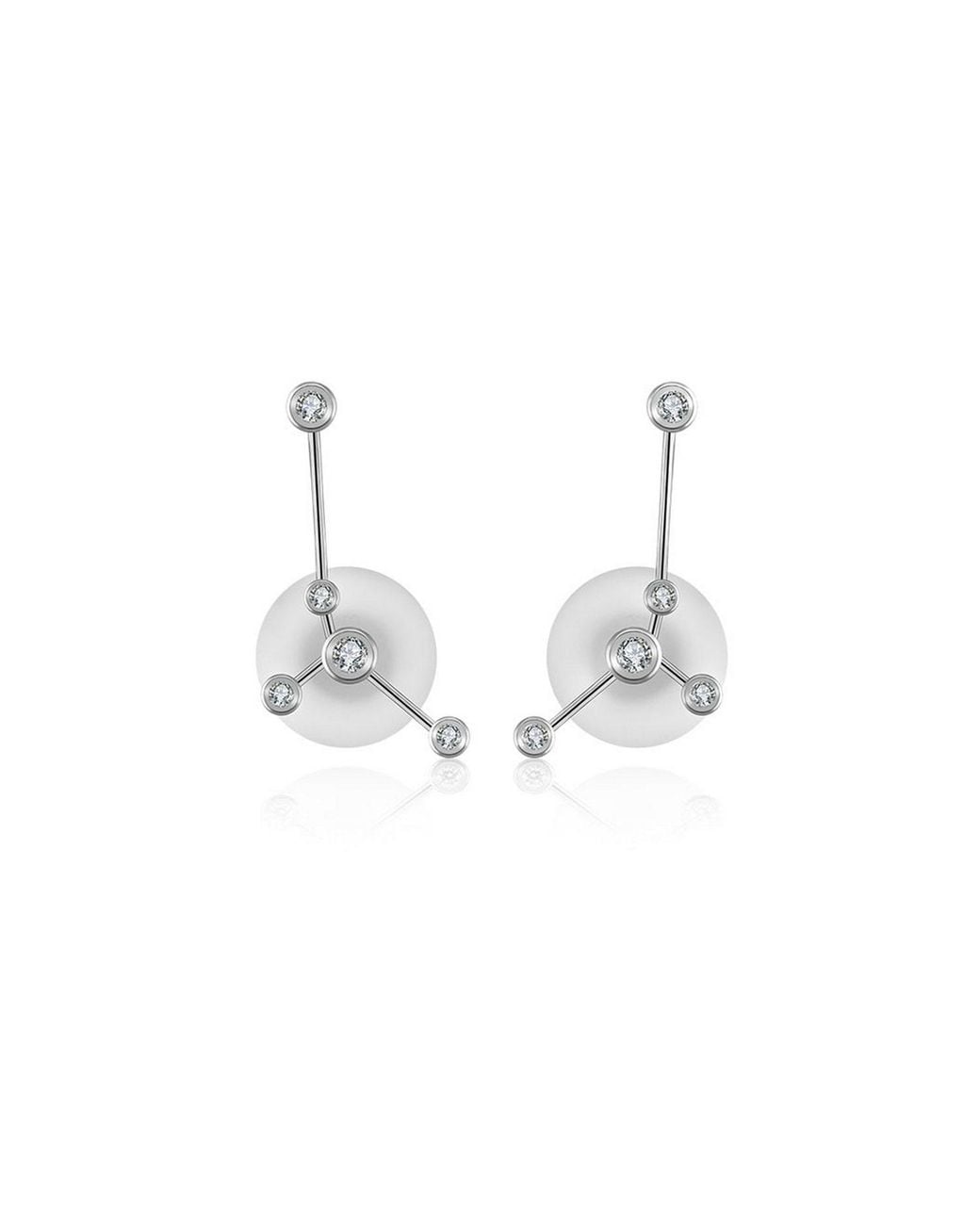 Genevieve Collection Metallic Cancer Zodiac Constellation Earring 18K & Diamond