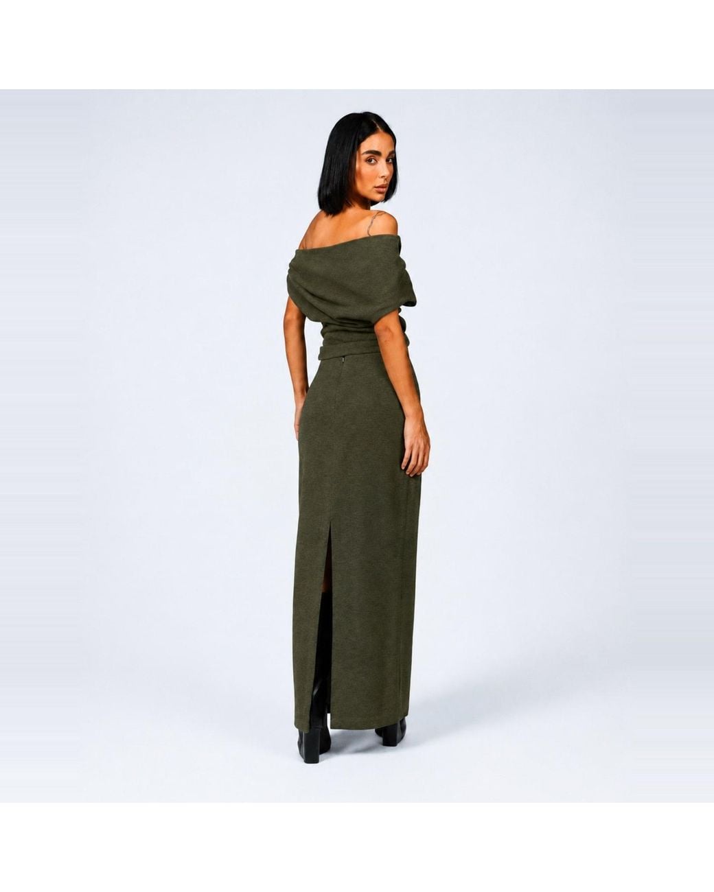 Elamins Green Shoulder Twist Top