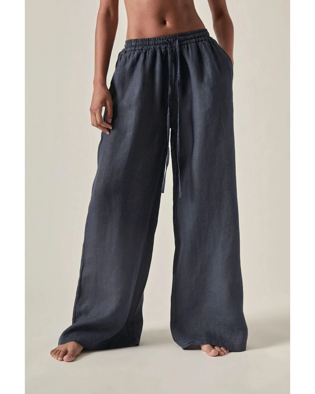 James Lakeland Blue Pure Linen Trousers
