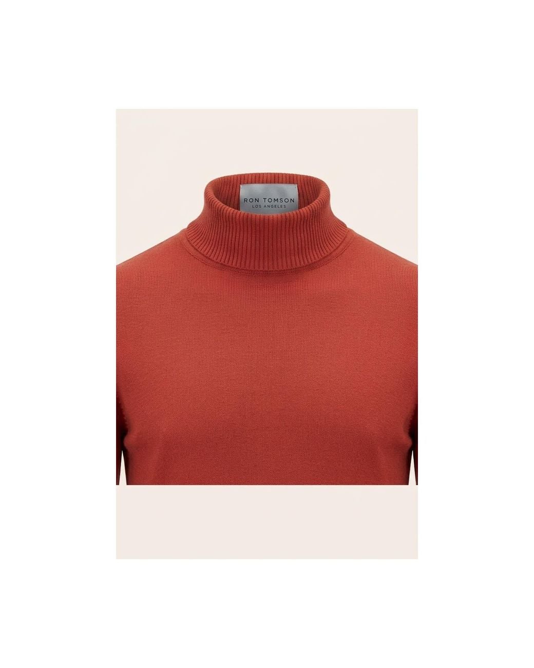 Ron Tomson Red Classic Roll Neck Sweater for men