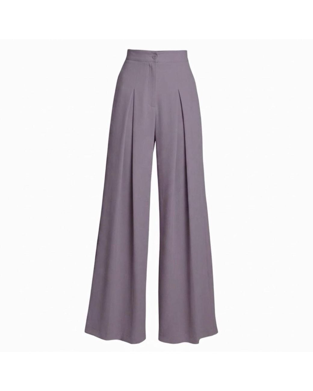 Imaatu Purple Sande High-Waisted Linen-Blend Wide-Leg Pants Mauve