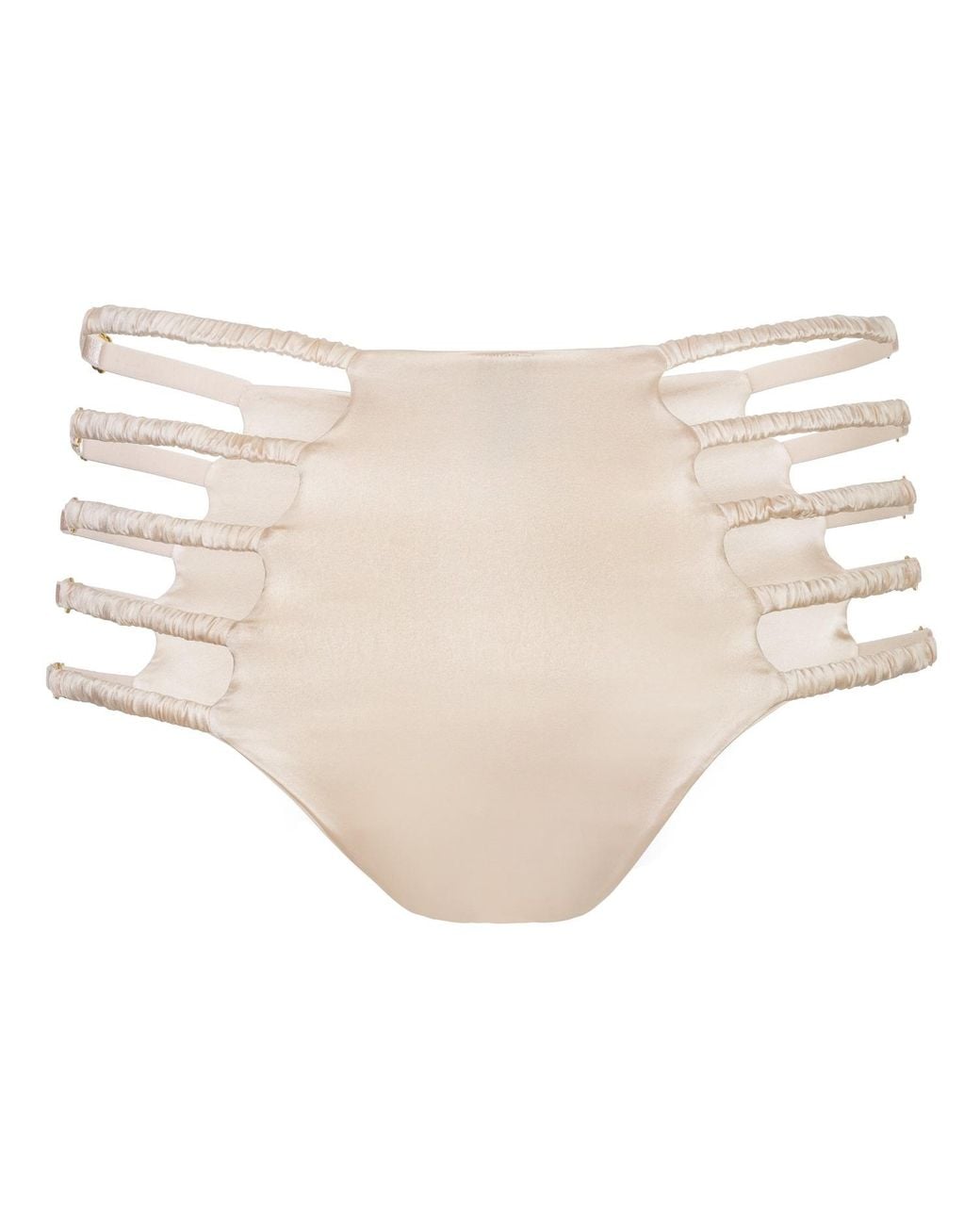 Black Heart Lingerie Natural Strappy High-Waist Silk Panty