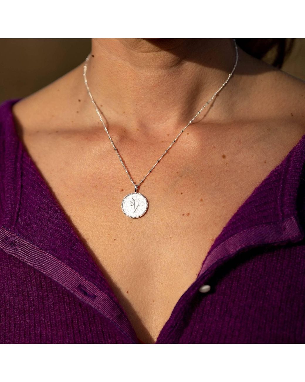 Claire Hill Designs Metallic Inspire Shorthand Coin Necklace