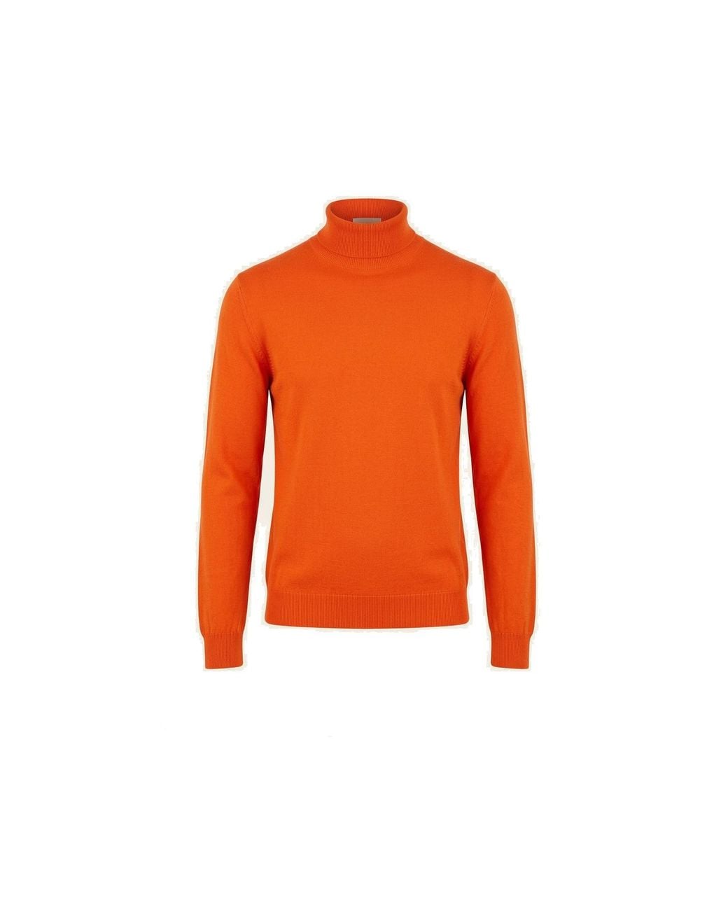 Ron Tomson Orange Roll Neck Knit Sweater for men