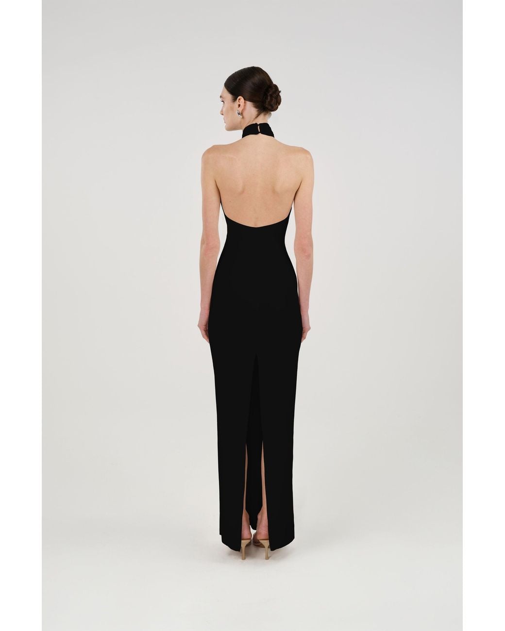 Nocturne Black Cut-Out Detail Embellished Maxi Dress
