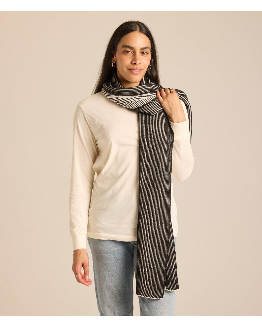 Known Supply Gray 100% Recycled Acrylic Illusion Scarf