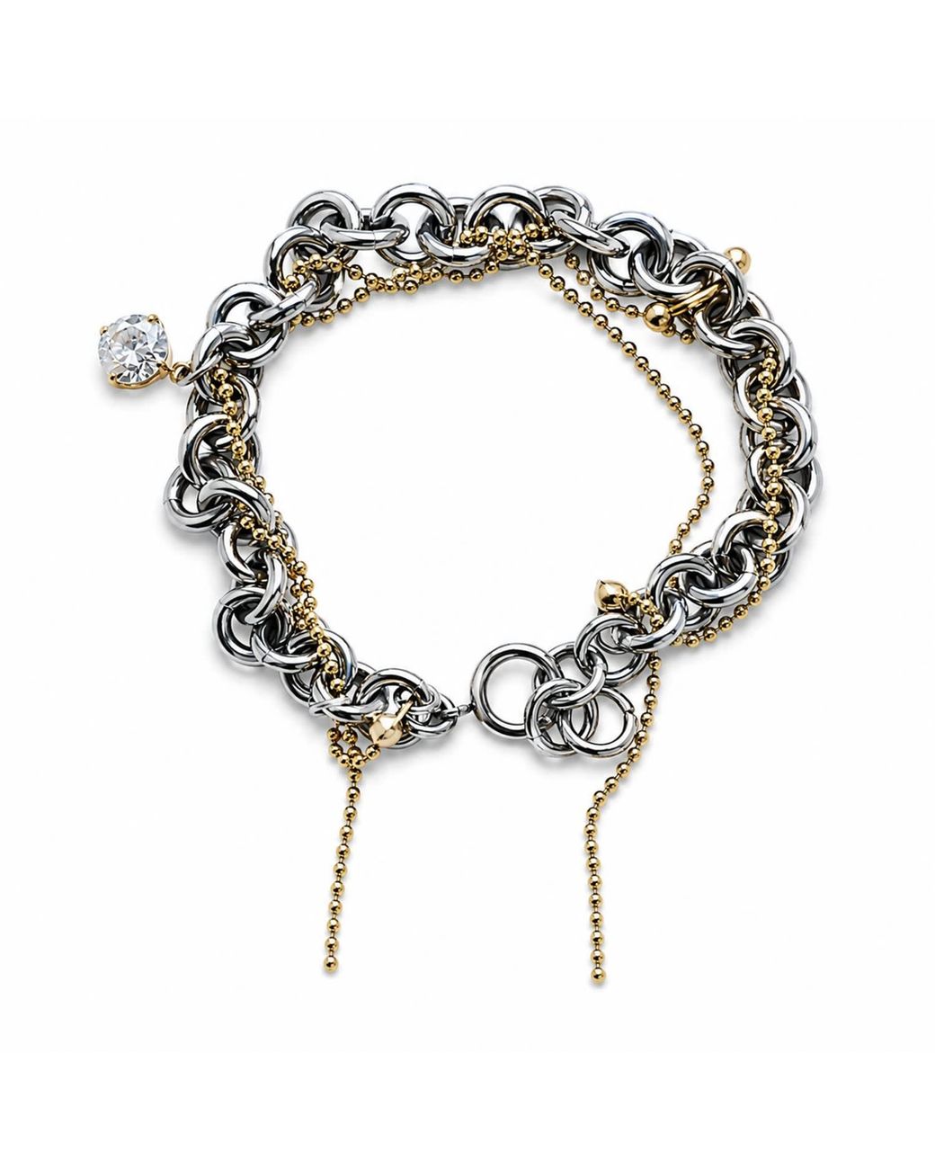 Kirei Brown Overlay Steel Layered Chain Bracelet