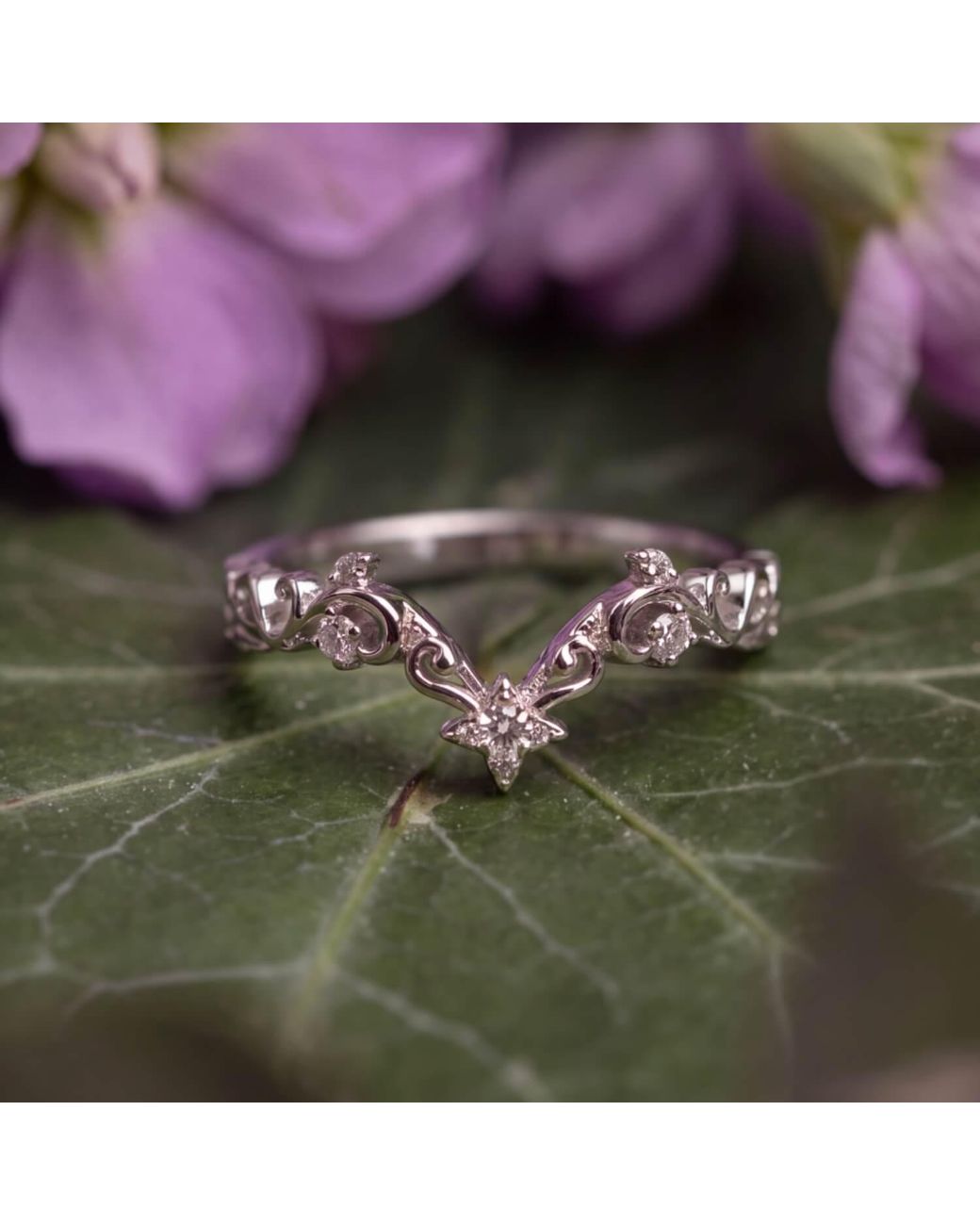 Azura Jewelry New York White Starlit Garden Band Vermeil