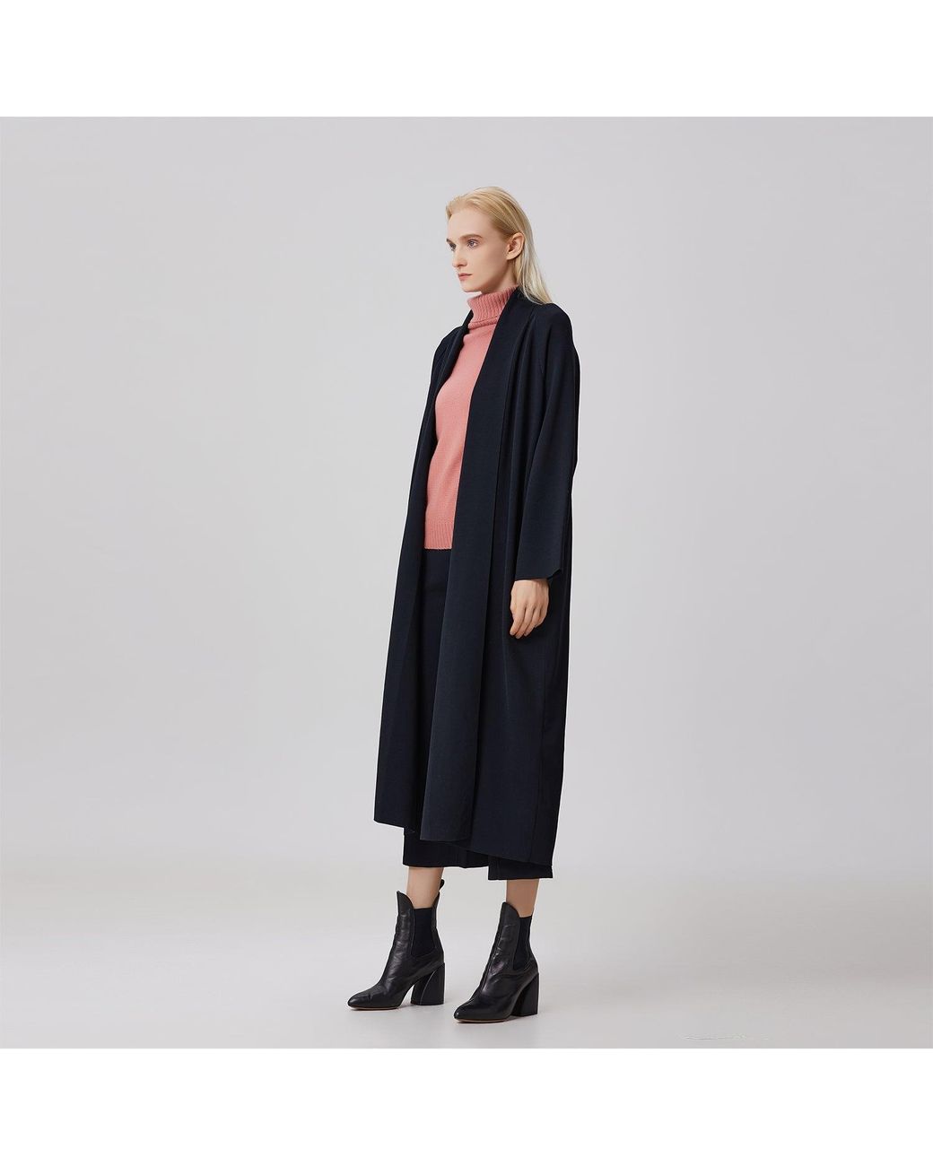 Smart and Joy Black Long Kimono Style Cardigan
