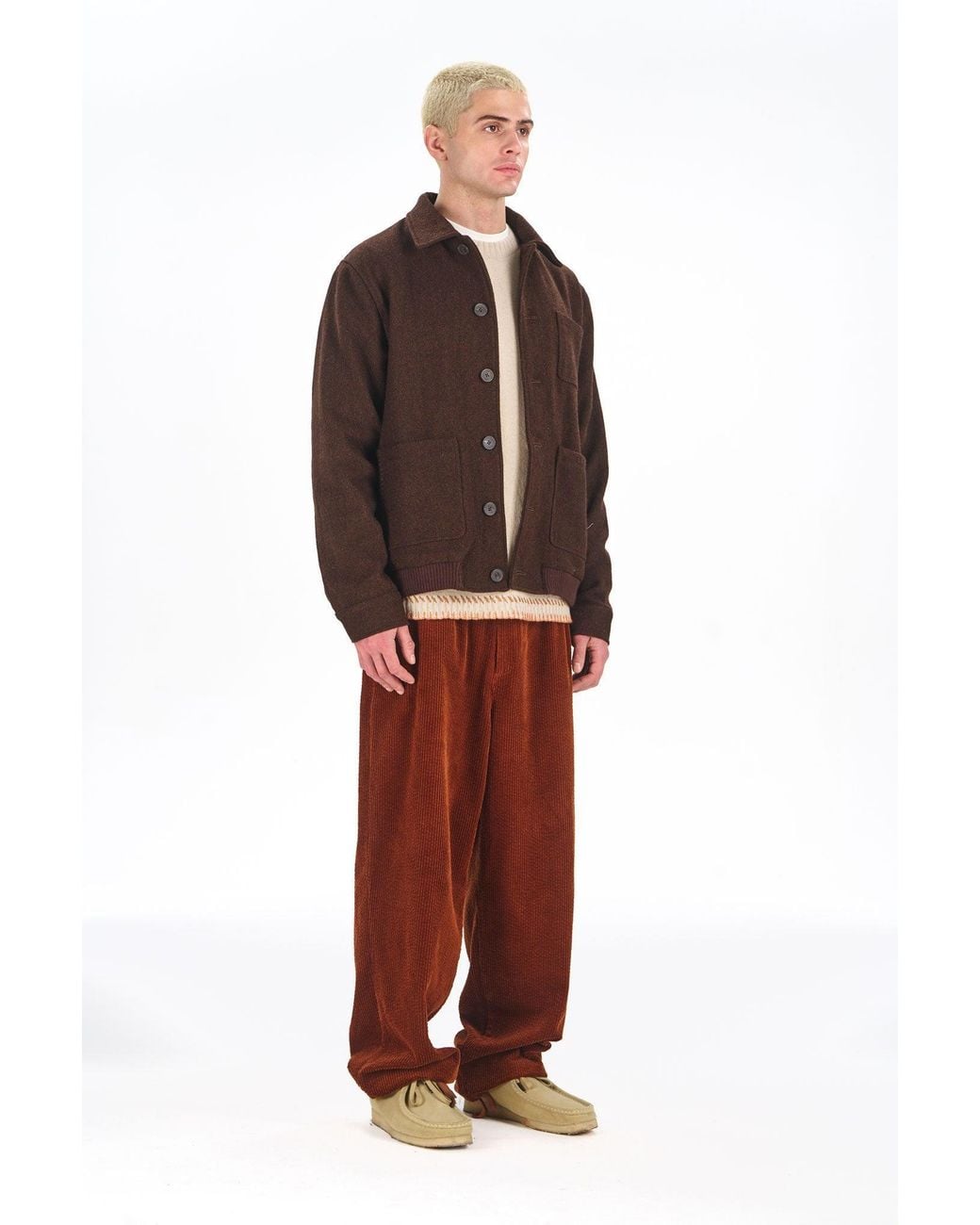 Komodo Red Wayne Organic Cotton Cord Trousers for men