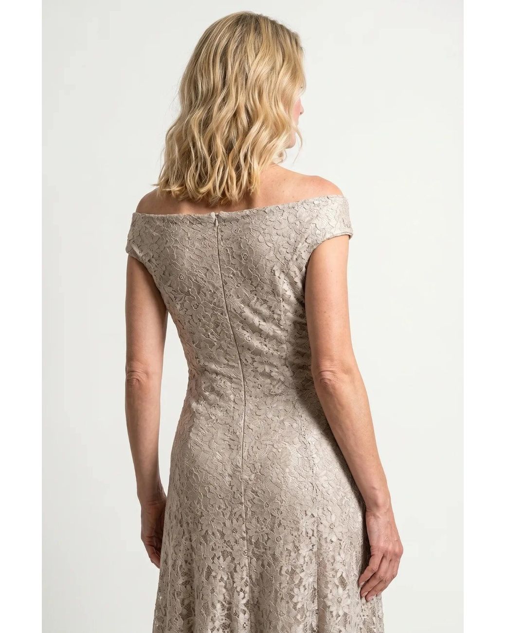 Luna Fashion House Natural Neutrals Maxi Lace Gown, Bruna