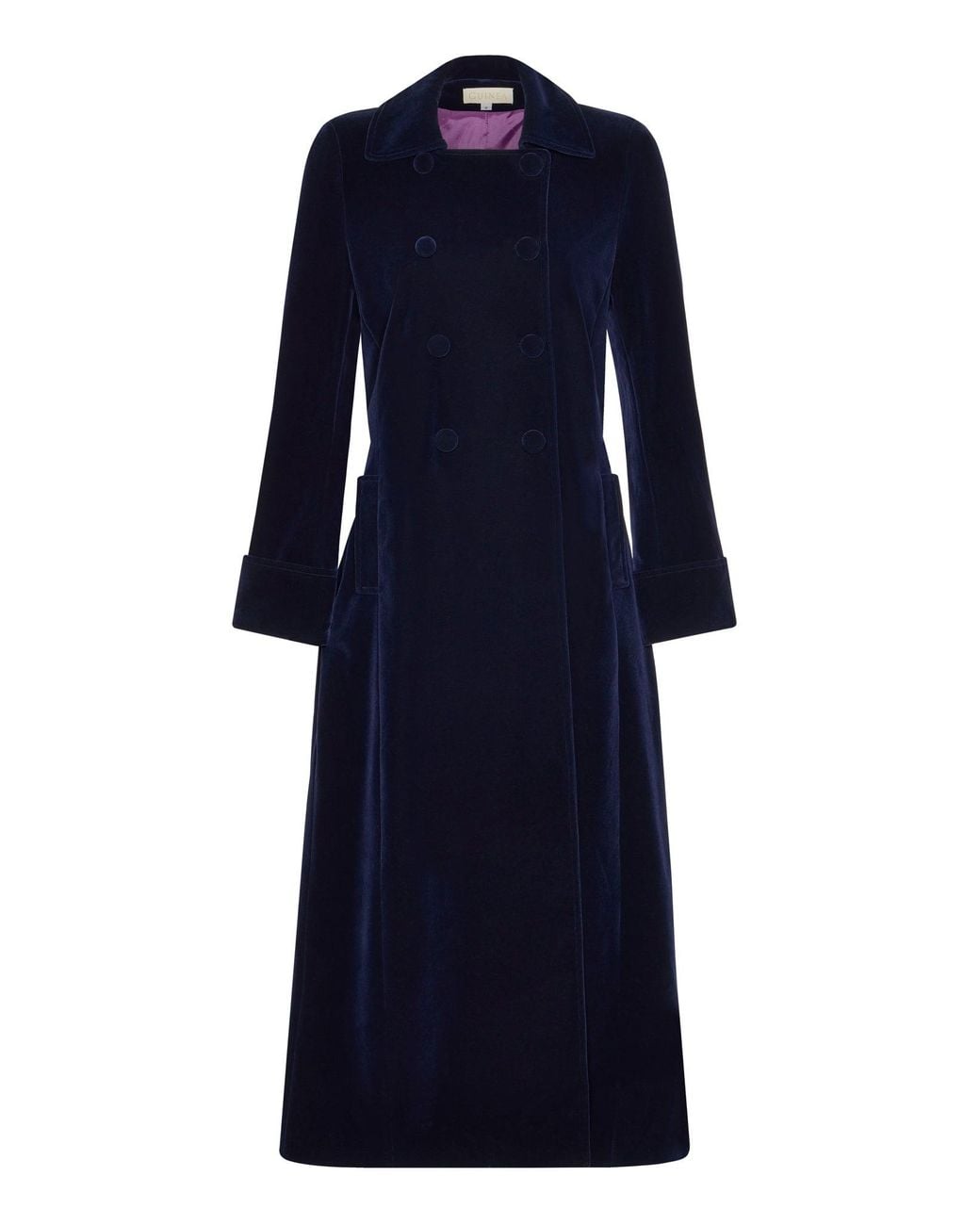 Guinea London Blue Long Velvet Coat