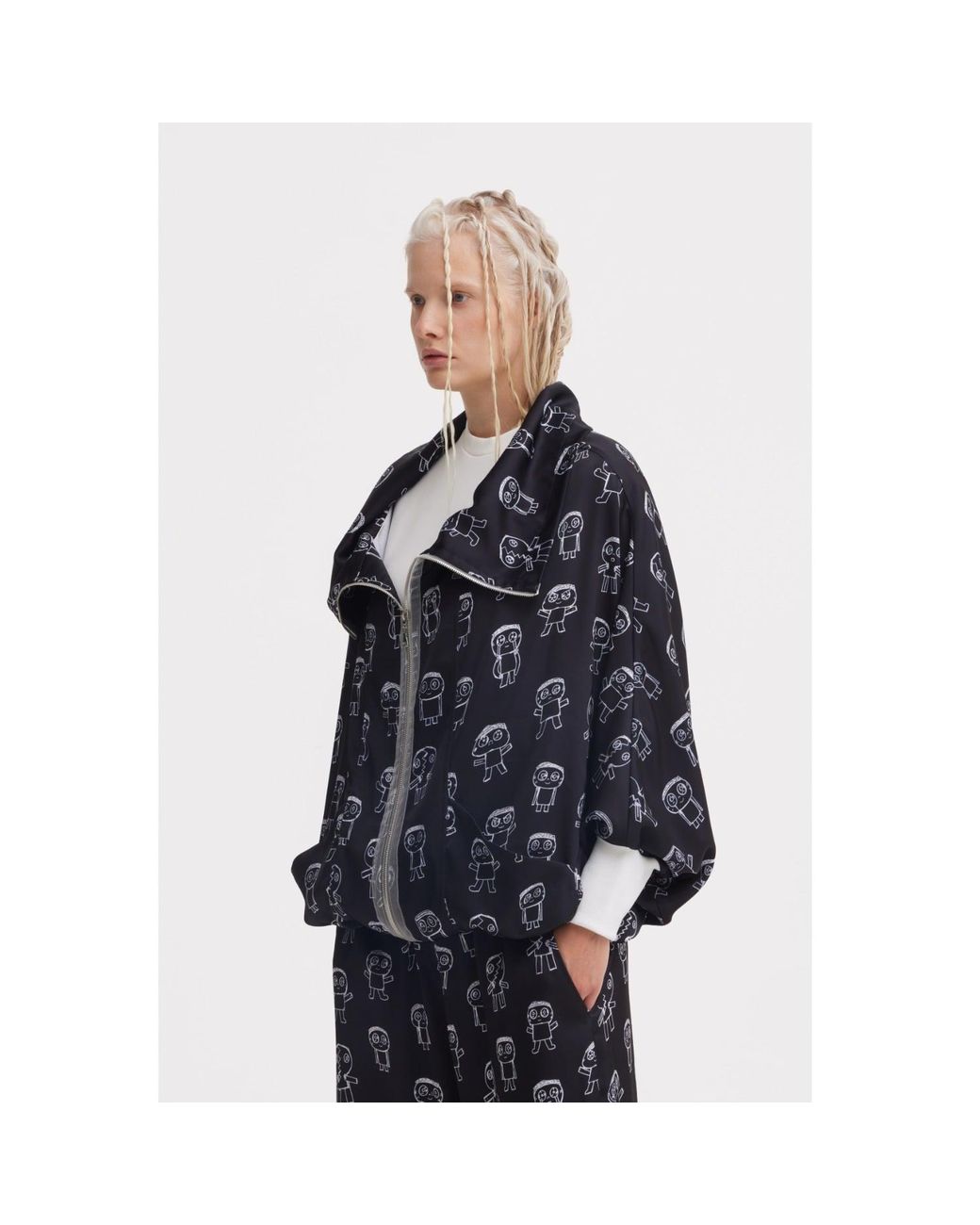 Julia Allert Black Art Print Bomber Jacket –