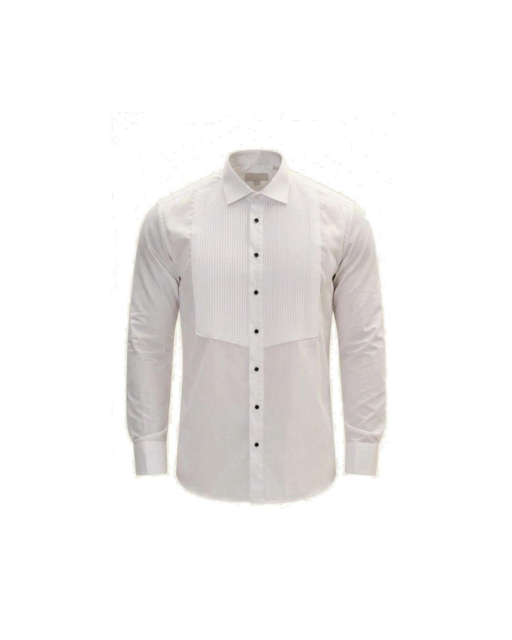 Ron Tomson Gray Pure Cotton Pleated Classic Collar Formal Shirt for men