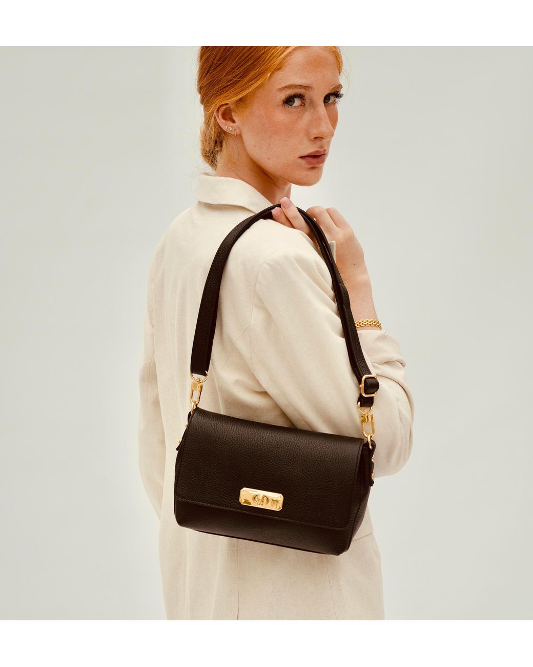 Apatchy London Black The Maisie Midi Leather Bag
