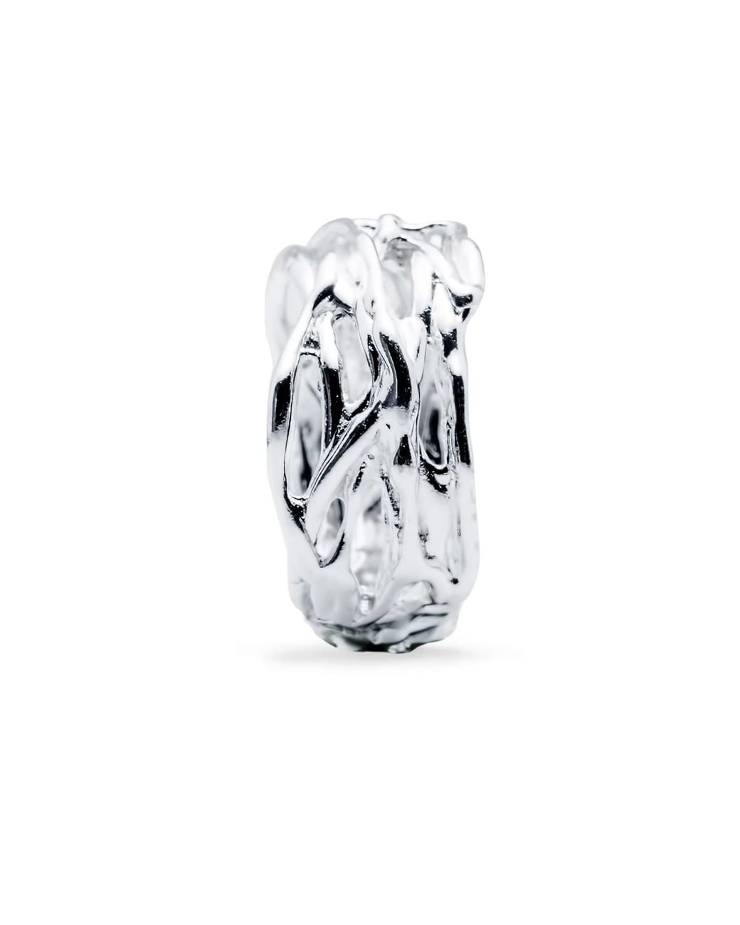 Mercela Metallic Woven Statement Ring – Chunky Textured Cocktail Ring Gift For Her