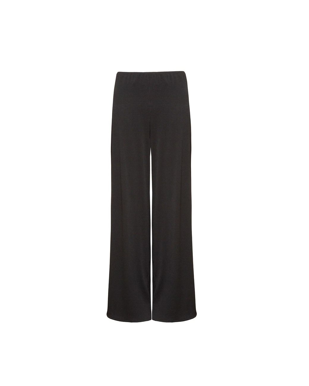 Audrey Vallens Black Palazzo Rib Pants