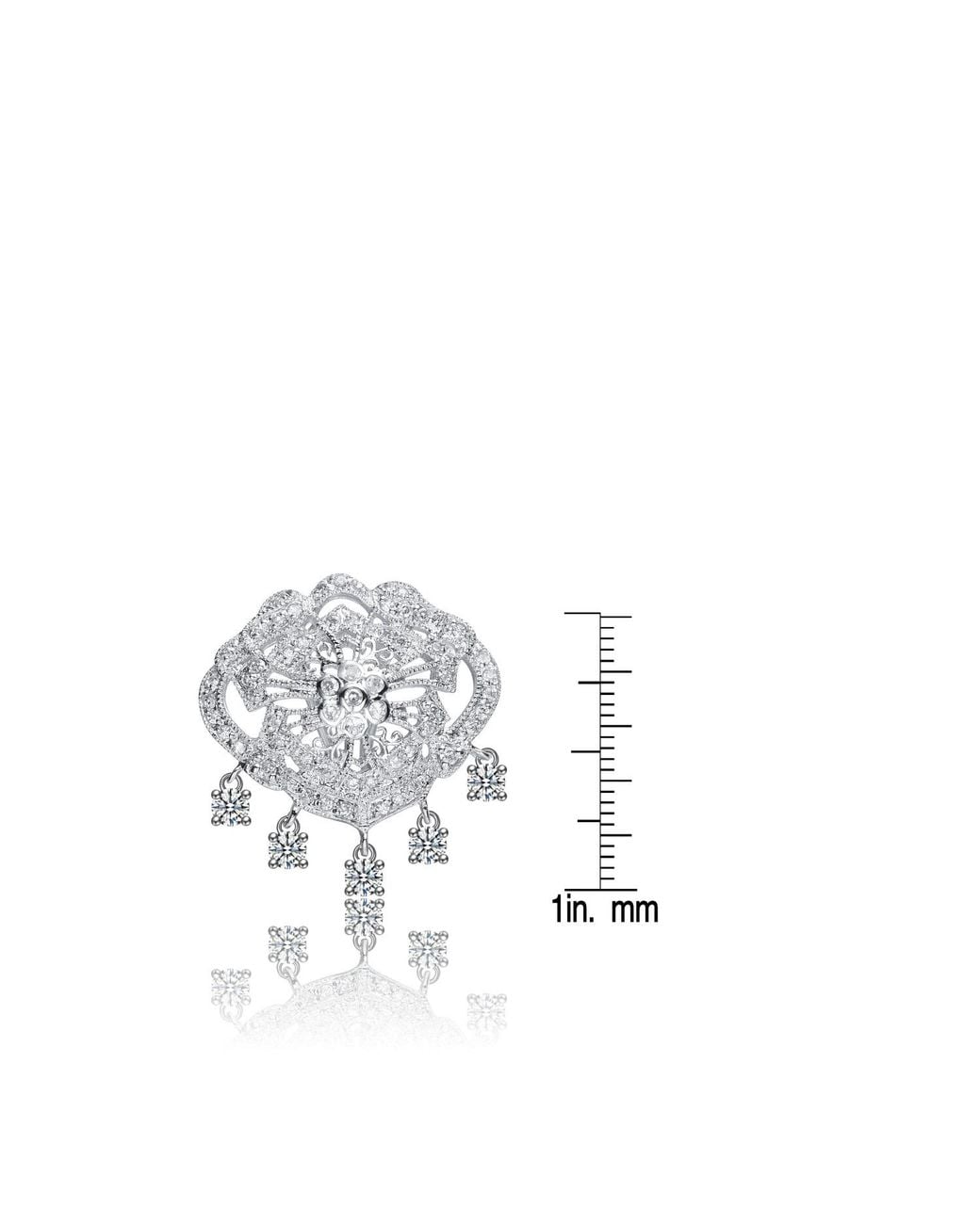 Genevive Jewelry Metallic Sterling Cubic Zirconia Mini Chandelier Earrings