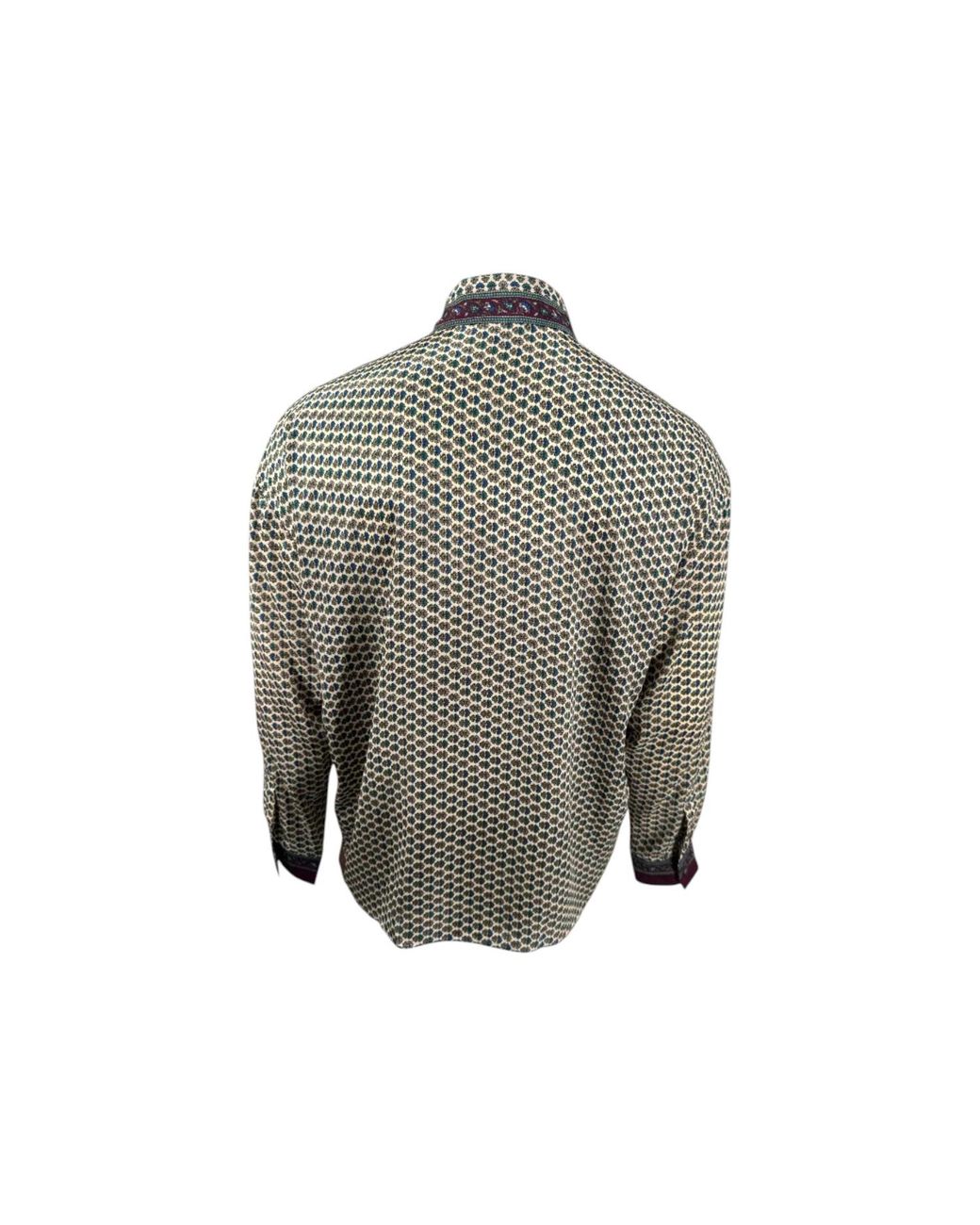 Monzlapur New York Gray Embossed Botanic Long Sleeve Crepe Shirt for men